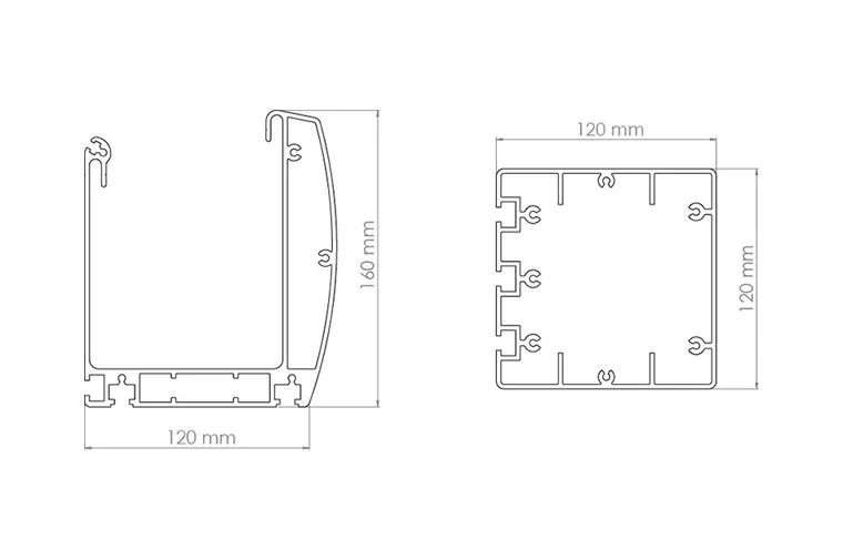 Profile cross-section's of parapet and column Profile cross-section's of parapet and column
