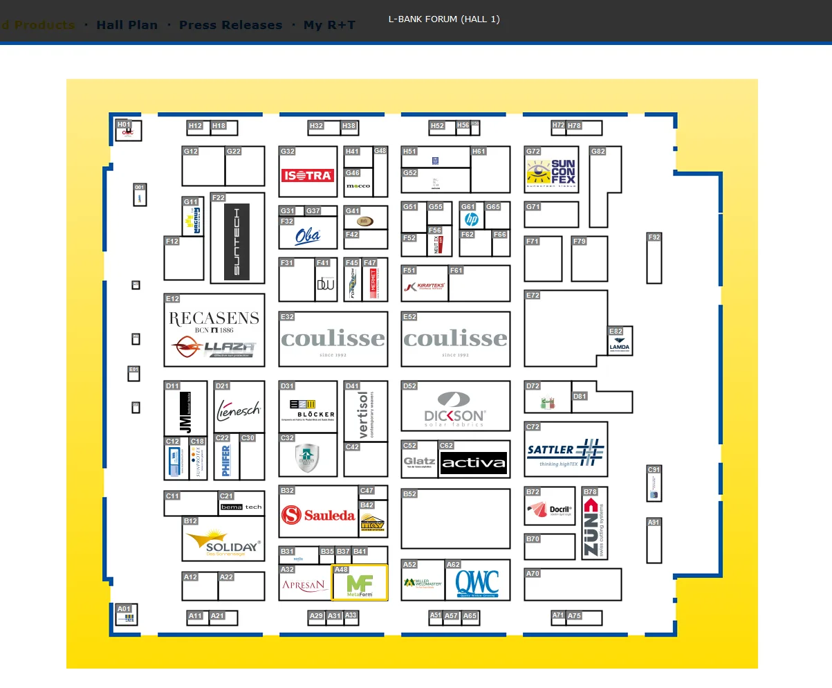 Messe R+T Stuttgart 2018 - Χάρτης